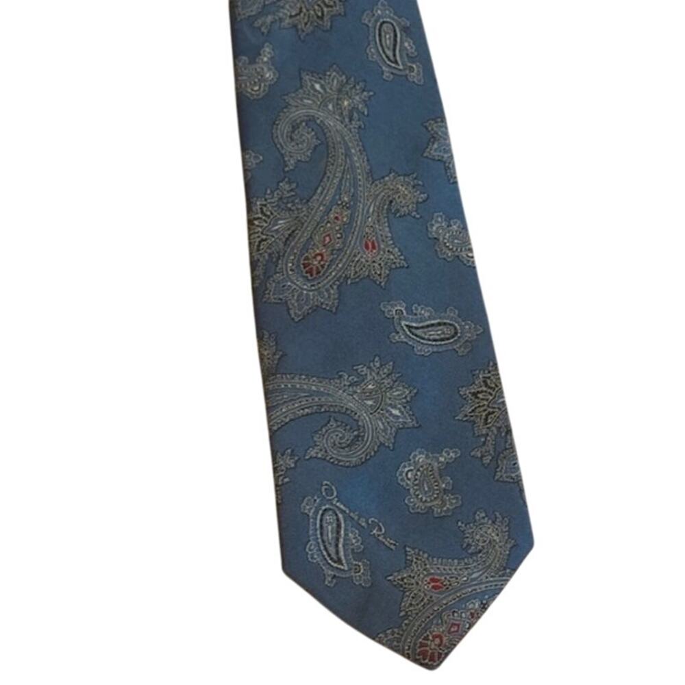 Vintage Oscar de la Renta Paisley Blue Neck Tie